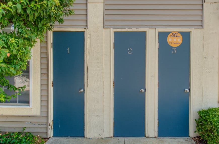 Outdoor storage in a Westfield apartment community.